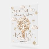 Affiche de bienvenue Baby shower de l'ours d'hiver (Angle)