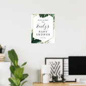 Affiche de bienvenue Baby shower de Monstera tropi (Bureau à domicile)