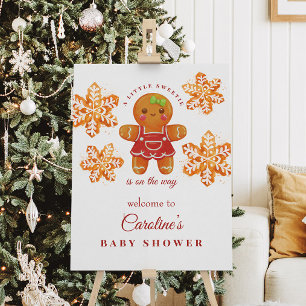 Affiche de bienvenue Baby shower de Noël en pain d