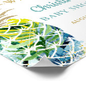 Affiche de bienvenue Baby shower de plage de Pinea (Coin)