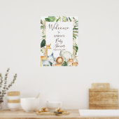 Affiche de bienvenue Baby shower de Safari Boho ve (Cuisine)