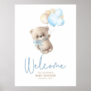 Affiche de bienvenue Baby shower de Teddy Bear