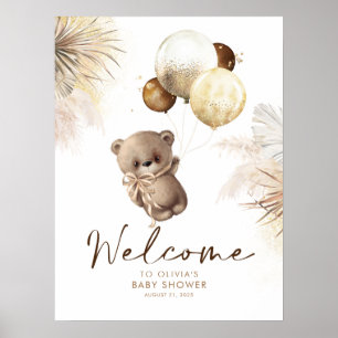 Affiche de bienvenue Baby shower de Teddy Bear
