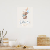 Affiche de bienvenue Baby shower de Teddy Bear (Cuisine)