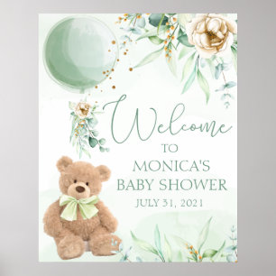 Affiche de bienvenue Baby shower de Teddy Bear