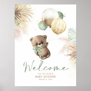 Affiche de bienvenue Baby shower de Teddy Bear