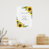 Affiche de bienvenue Baby shower de tournesols et  (Cuisine)