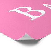 Affiche de bienvenue Baby shower de typographie ro (Coin)