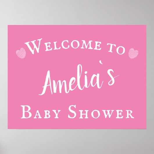 Affiche de bienvenue Baby shower de typographie ro (Devant)