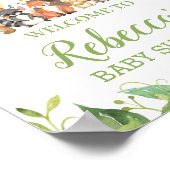 Affiche de bienvenue Baby shower de verdure des fo (Coin)