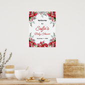 Affiche de bienvenue Baby shower de verdure Rouge (Cuisine)