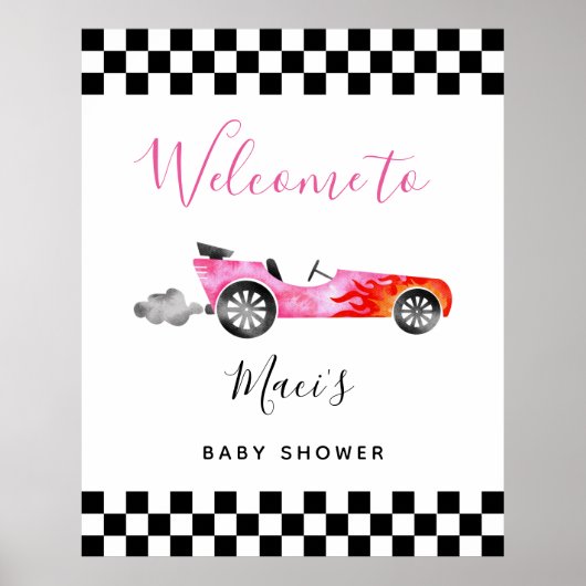 Affiche de bienvenue Baby shower de voiture de cou (Devant)