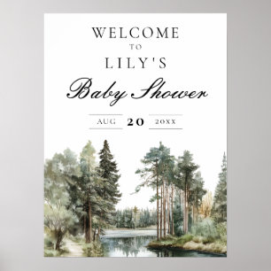 Affiche de bienvenue Baby shower de Watercolor Lak