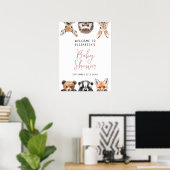 Affiche de bienvenue Baby shower des animaux de bo (Bureau à domicile)