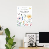 Affiche de bienvenue Baby shower des papillons aqu (Bureau à domicile)