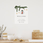 Affiche de bienvenue Baby shower d'hiver de l'ours (Cuisine)