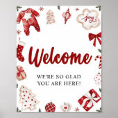 Affiche de bienvenue Baby shower d'hiver de Noël r (Devant)