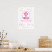 Affiche de bienvenue Baby shower Dinosaur Aquarell (Cuisine)