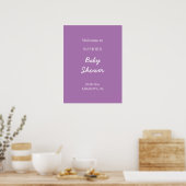 Affiche de bienvenue Baby Shower Douce Pourpre (Cuisine)