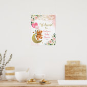 Affiche de bienvenue Baby shower d'ours en peluche (Cuisine)