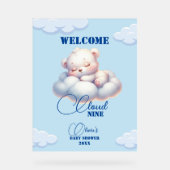 Affiche de bienvenue Baby shower du nuage d'ours n (Recto)