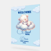 Affiche de bienvenue Baby shower du nuage d'ours n (Angle)