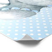 Affiche de bienvenue Baby shower éléphant (bleu) (Coin)