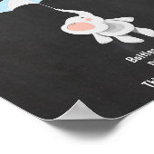 Affiche de bienvenue baby shower éléphant bleu gar (Coin)