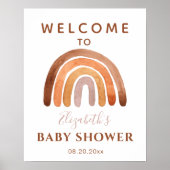 Affiche de bienvenue Baby shower en arc-en-ciel de (Devant)