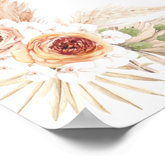 Affiche de bienvenue Baby shower en herbe de Boho (Coin)