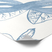 Affiche de bienvenue Baby shower en toile bleue Te (Coin)