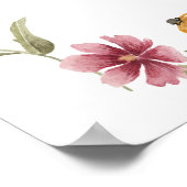 Affiche de bienvenue Baby shower fille petite Fleu (Coin)