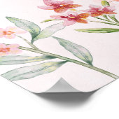 Affiche de bienvenue Baby shower  Fleur sauvage ro (Coin)