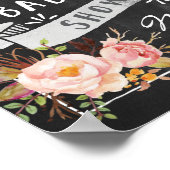 Affiche de bienvenue Baby shower floral Chalkboard (Coin)