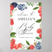 Affiche de bienvenue Baby shower fraise Berry (Devant)