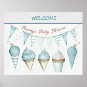 Affiche de bienvenue Baby shower garçon (Devant)