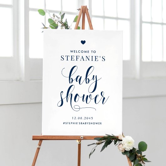 Affiche de bienvenue Baby shower Gold Bold Script