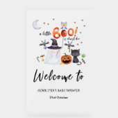 Affiche de bienvenue Baby shower Halloween acryliq (Recto)