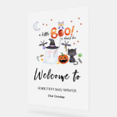 Affiche de bienvenue Baby shower Halloween acryliq (Angle)