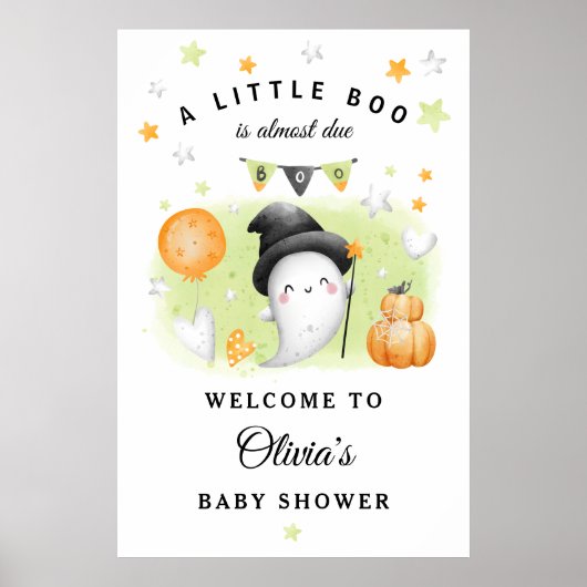 Affiche de bienvenue Baby shower Halloween Little (Devant)