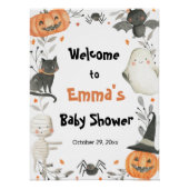 Affiche de bienvenue Baby shower Halloween Little  (Devant)