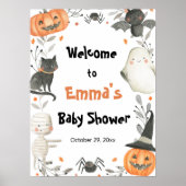 Affiche de bienvenue Baby shower Halloween Little (Devant)