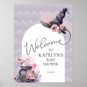 Affiche de bienvenue Baby shower Halloween Witch (Devant)