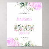 Affiche de bienvenue Baby shower Lilac (Devant)