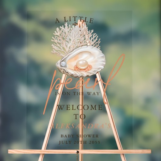 Affiche de bienvenue Baby shower Little Pearl Seas (Neutre)