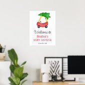 Affiche de bienvenue Baby shower Little Red Car Tr (Bureau à domicile)
