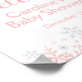 Affiche de bienvenue Baby shower Little Snowflake (Coin)