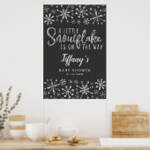 Affiche de bienvenue Baby shower Little Snowflake (Cuisine)