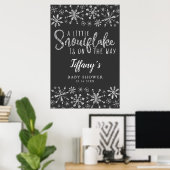 Affiche de bienvenue Baby shower Little Snowflake (Bureau à domicile)