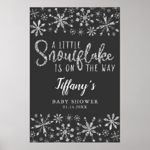 Affiche de bienvenue Baby shower Little Snowflake